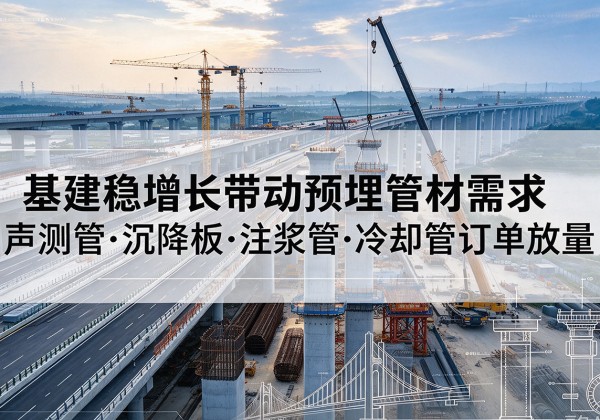 慈溪基建稳增长带动预埋监测管材需求，声测管、沉降板、注浆管订单持续放量